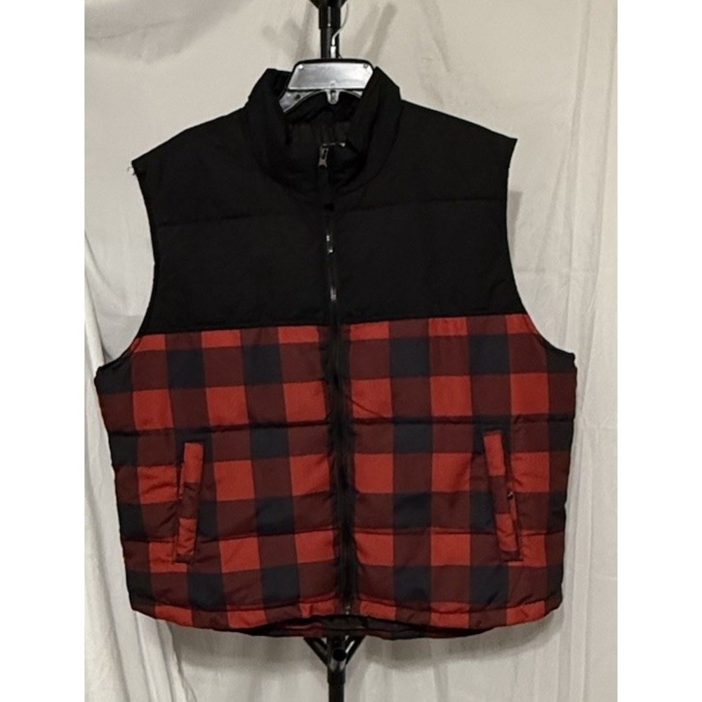 Mens St Johns Bay Puffer Vest,‎ Size XL  Red Black